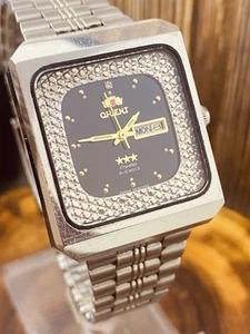 Orologio da polso uomo vintage Orient meccanico movimento automatico quadrante analogico #7713 - Foto 1 di 22