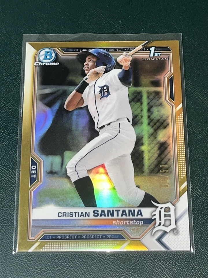2021 Bowman Chrome Cristian Santana GOLD /50 - Image 1 of 1