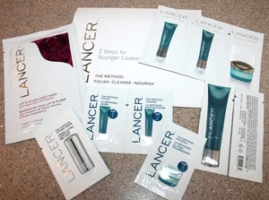 Lote de 10 muestras Lancer Skincare The Method esmalte limpieza nutrir máscara crema para ojos - Imagen 1 de 2