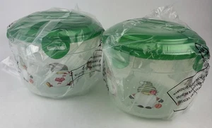 2 Lock & Lock Christmas Storage Containers 1.3 Qt Gnomes Winter Holiday NEW - Picture 1 of 7