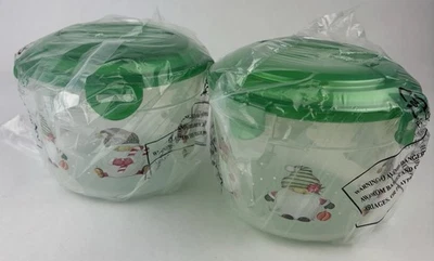 2 Lock & Lock Christmas Storage Containers 1.3 Qt Gnomes Winter Holiday NEW - Image 1 of 4