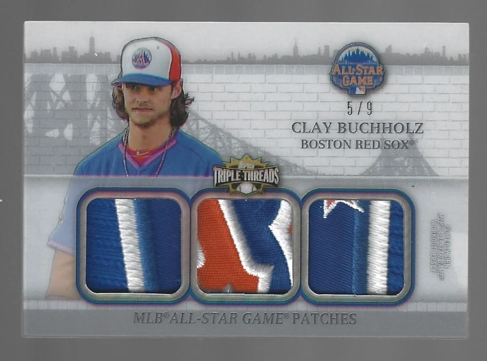 Clay Buchholz 2014 Topps Triple Treads All Star Patches Triple Patch 5/9 💲 Foto 1 de 3