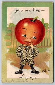You Are The Apple Of My Eye Valentine Postcard Exaggerated Tuck a/s E Curtis - Picture 1 of 3