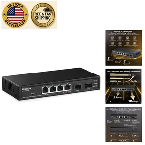 4-Port 2.5G Managed Switch with 2 x 10G SFP+ Slots - Metal Fanless Design - Picture 1 of 10