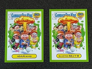 2015 GARBAGE PAIL KIDS 30TH ANNIVERSARY ADAM BOMB/BLASTED BILLY GREEN 1a-1b - #B - Picture 1 of 4