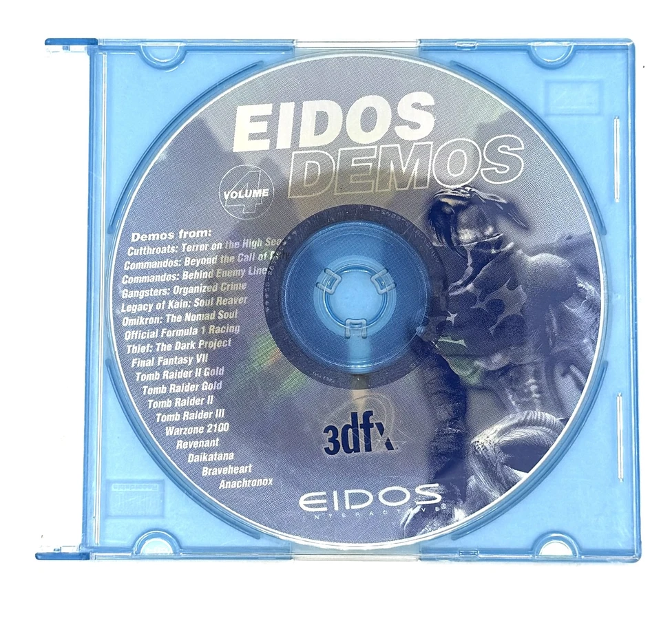 Vintage Eidos Demos Vol 4 PC CD-ROM 3dfx Legacy of Kain Tomb Raider Final Fantas - Image 1 of 1