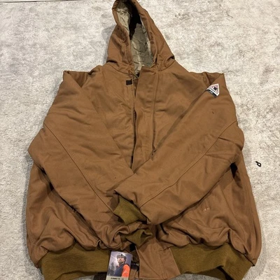 Nuevo XXL 2XL BALUARTE HOMBRE PESO PESADO FR MARRÓN PATO CHAQUETA CON CAPUCHA LARGA Foto 1 de 4