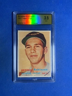 1957 Topps #328 Brooks Robinson PSA 2 buena radiocontrol novato Baltimore Orioles MBA 3,5 Foto 1 de 2