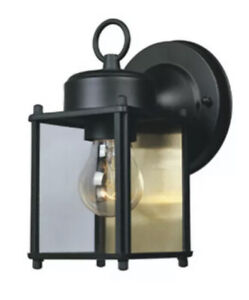 Designers Fountain 1161-BK Black/Clear 1-Light 4.75" Wall Lantern