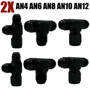 2X 3-Way Tee T-Piece Fittings Adapter AN4 AN6 AN8 AN10 AN12 Female to AN Male - Imagen 1 de 36