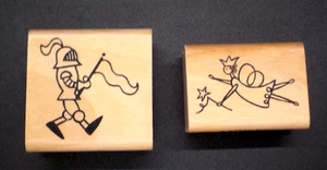 A Muse Artstamps Rubber Stamps Lancelot 2-6063D & Fairy 2-3073D - Picture 1 of 4