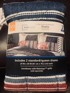 Mainstays Pillow Shams 2pack Vintage American Patchwork Theme - Picture 1 of 6