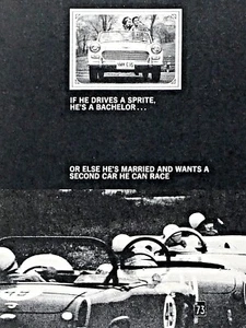Austin Healey 1965 Bachelor oder verheiratet? Vintage Original Print Ad 8,5 x 11" - Bild 1 von 7