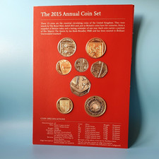 Royal Mint 2015 UK BU Annual 8-Coin Set Coins & Illustrated 32-page Booklet Only