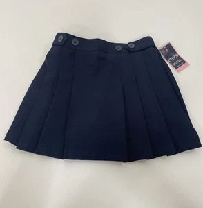 Chaps Girl’s Skirt With Shorts Under, Blue 7 Regular Schoolwear Pleated Buttons - Picture 1 of 12