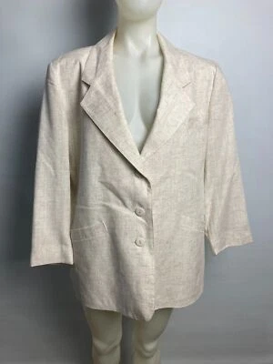Chaqueta Crema Mezcla Lino Talla 44 Ropa Damas Años 70 Vintage Foto 1 de 4