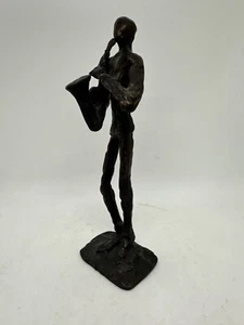 Abstraktes Bronze Saxophon Musiker 9" Figur Skulptur Brutalist MCM - Bild 1 von 9