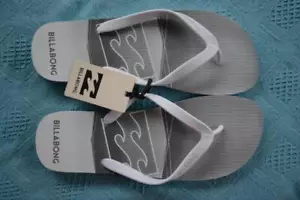 New Billabong Logo Surf Thongs Mens Size 14 White/Grey PULSE. Quality Surfwear - Bild 1 von 1