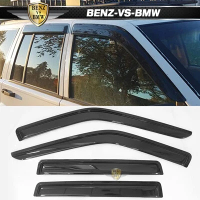 Fits 93-98 Jeep Grand Cherokee Window Visors Vent Sun Rain Guard Acrylic 4PCS - Image 1 of 4