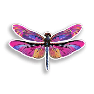 Pink Purple Dragonfly Sticker Dragon Fly Bug Laptop Cup Car Vehicle Window Decal - Picture 1 of 1