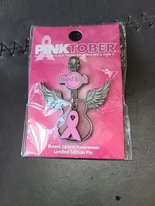 Hard Rock Cafe Brustkrebs PINKTOBER Gitarre mit Flügeln Pin Sammler - Bild 1 von 2