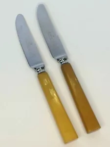 B Thomas & Co Makers Sheffield Stainless Steel Bakelite Knife MCM Lot 2 Knives - Picture 1 of 3