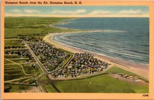 Postcard Aerial View Hampton Beach New Hampshire NH Unposted - Picture 1 of 2