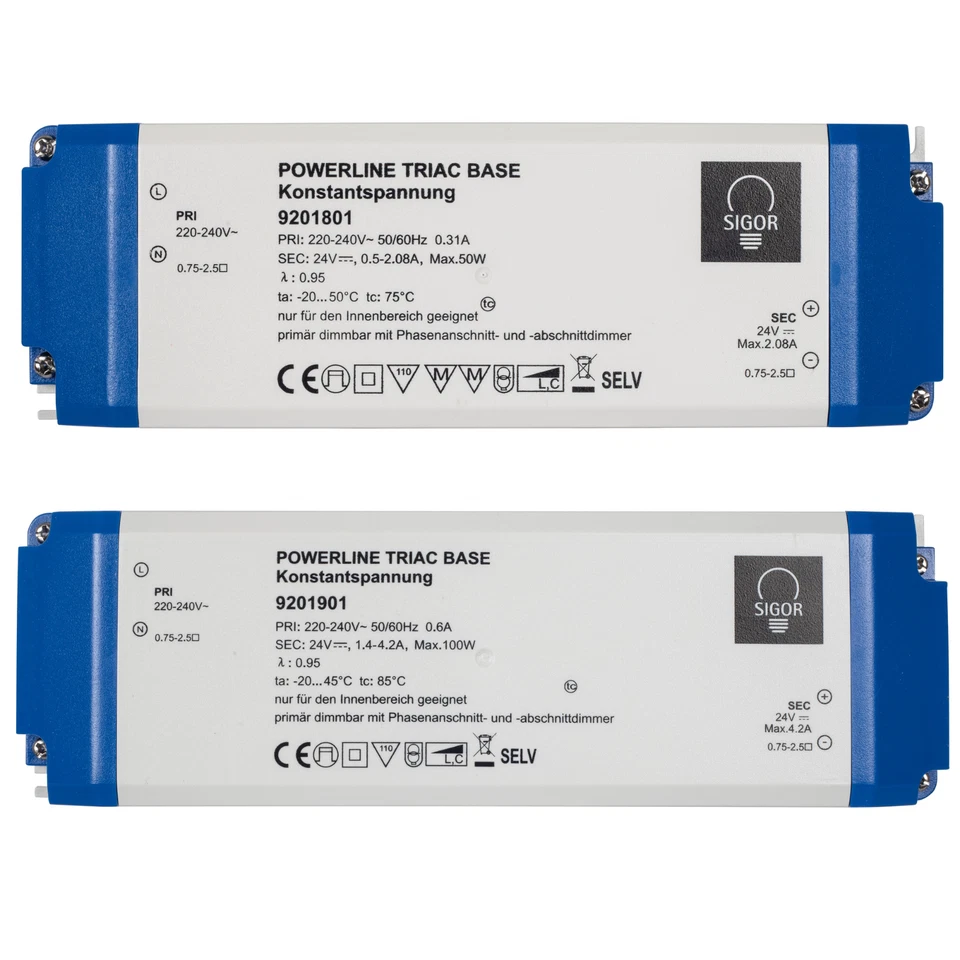 LED Netzteil  Powerline Triac Base, 24V-DC / 50 - 100W dimmbar Lasttyp L,C - Bild 1 von 1