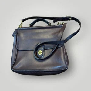 VTG Coach Willis 9927 Leather Handbag Satchel Crossbody Bag Brown Made In USA - Picture 1 of 15