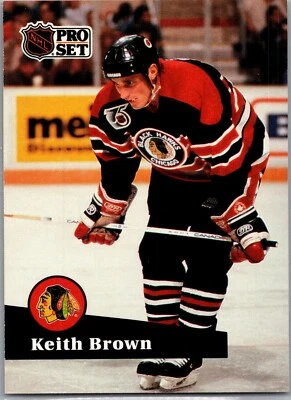 1991-92 NHL Pro Set - French #371 Keith Brown - Image 1 of 2