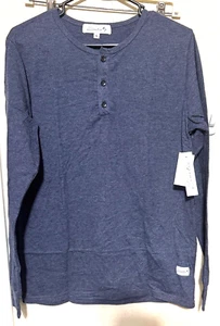 NEW Kinetix Shirt Mens Small Blue Long Sleeve Henley Casual Quiet Luxury comfort - Picture 1 of 7