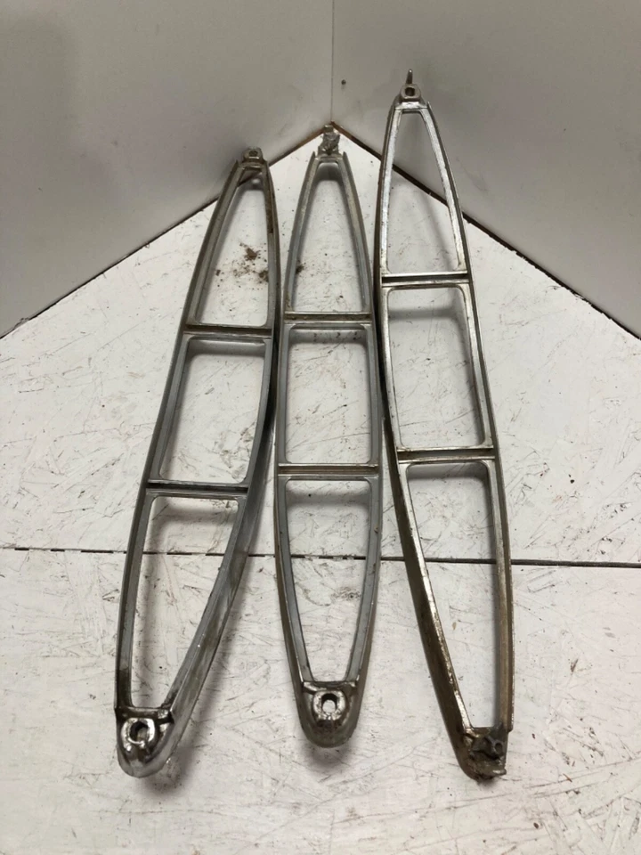 1967 1968 Cadillac Deville Fleetwood Rear Tail Light Chrome Trim Bezels - Image 1 of 4