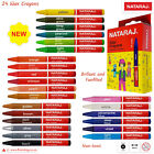 NATARAJ 24 x Wax Crayons Pack Safe Non-Toxic Easy Grip Art Craft - 8mm x 90mm