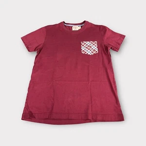 Brooks Brothers Red Fleece T-Shirt Front Pocket Plaid Youth Boys Kids MEDIUM - Picture 1 of 8