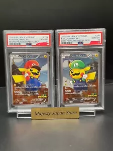 PSA10 2016 Pokemon Mario & Luigi Pikachu 294/XY-P & 296/XY- P GEMMT - Picture 1 of 2