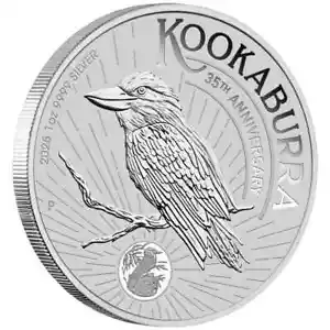 Silbermünze Kookaburra 2025 1 oz Silber 999 Australien 1 $ 35. Jubiläum BU - Bild 1 von 9
