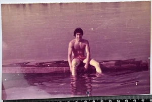 Shirtless Guys Trunks Bulge Muscle Affectionate Men Gay Interest Old Photo #1849 - Picture 1 of 3