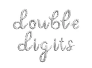 Banner Globo Letra Cursiva DOBLE DÍGITOS - Decoraciones Fiesta 10º Cumpleaños - Imagen 1 de 20