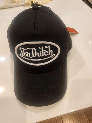 Sombrero de camionero de terciopelo negro unisex Von Dutch Foto 1 de 4