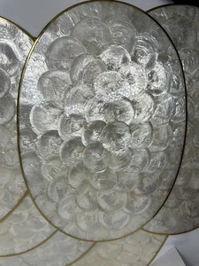 Vintage Capiz Muschel Oval Tischset Goldrand Set If 6 Größe 17,5" - Bild 1 von 12
