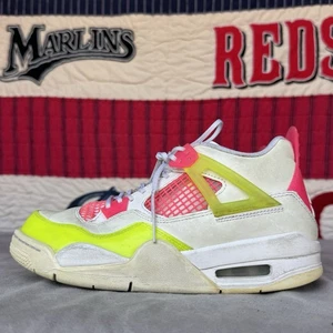 Size 6y - Air Jordan 4 Lemon Venom Retro Yellow Pink Sneakers 2020 CV7808-100 - Picture 1 of 10