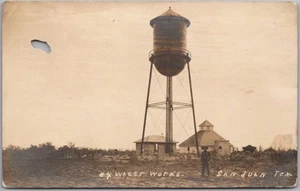 Vintage 1912 SAN JUAN, Texas Photo RPPC Postcard "#4 Water Works" *HOLE in Card - Picture 1 of 2