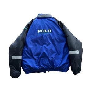 Vintage 90s Ralph Lauren Polo Sport Puffer 3M Reflective Ski Jacket Spellout XL - Picture 1 of 15