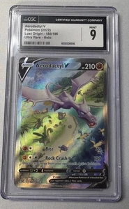 Aerodactyl V 180/196 Lost Origin Full Art - Alt Art Pokemon CGC 9 - Picture 1 of 2