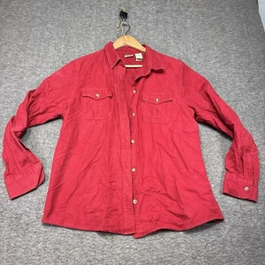 Camisa de tela gamuza frijol LL de colección para mujer talla 20 XL roja años 80 franela ropa de trabajo EE. UU. - Imagen 1 de 7