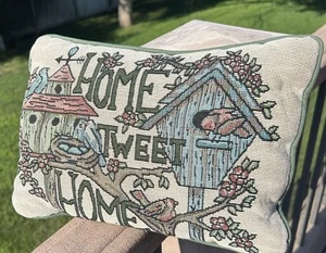 Tapestry Home Sweet Home Tree House Birds Rectangular Throw Pillow 10"x14" - Picture 1 of 6