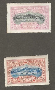 NEW HEBRIDES-2 different Inter-Island Local Stamp mint hinged [161 - Picture 1 of 2
