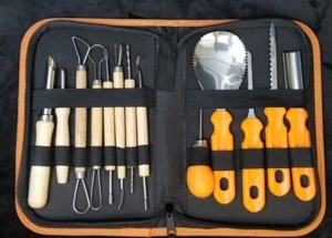 13 Piece Stainless Steel Sharp Halloween Pumpkin Fruit Apple Gourd Carving Kit - Picture 1 of 5
