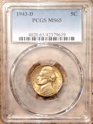 1943-D  Silver  Jefferson Nickel   PCGS MS65 - Image 1 of 3