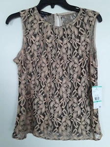 NWT Evan Picone Womens Tank Top Sz 8 Round-Neck Sleeveless Career Tan - Picture 1 of 3